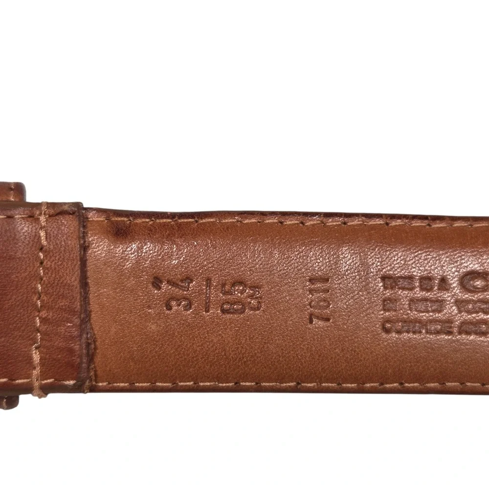 Vintage Coach Leather Belt 34 Brown 7611 Glove Tanned Brass Buckle NYC 90's USA